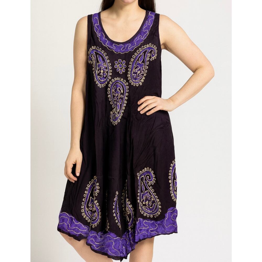 Women Ladies Sleeveless Tie-dye Beach Summer Sundress
Flare Asymmetrical Design